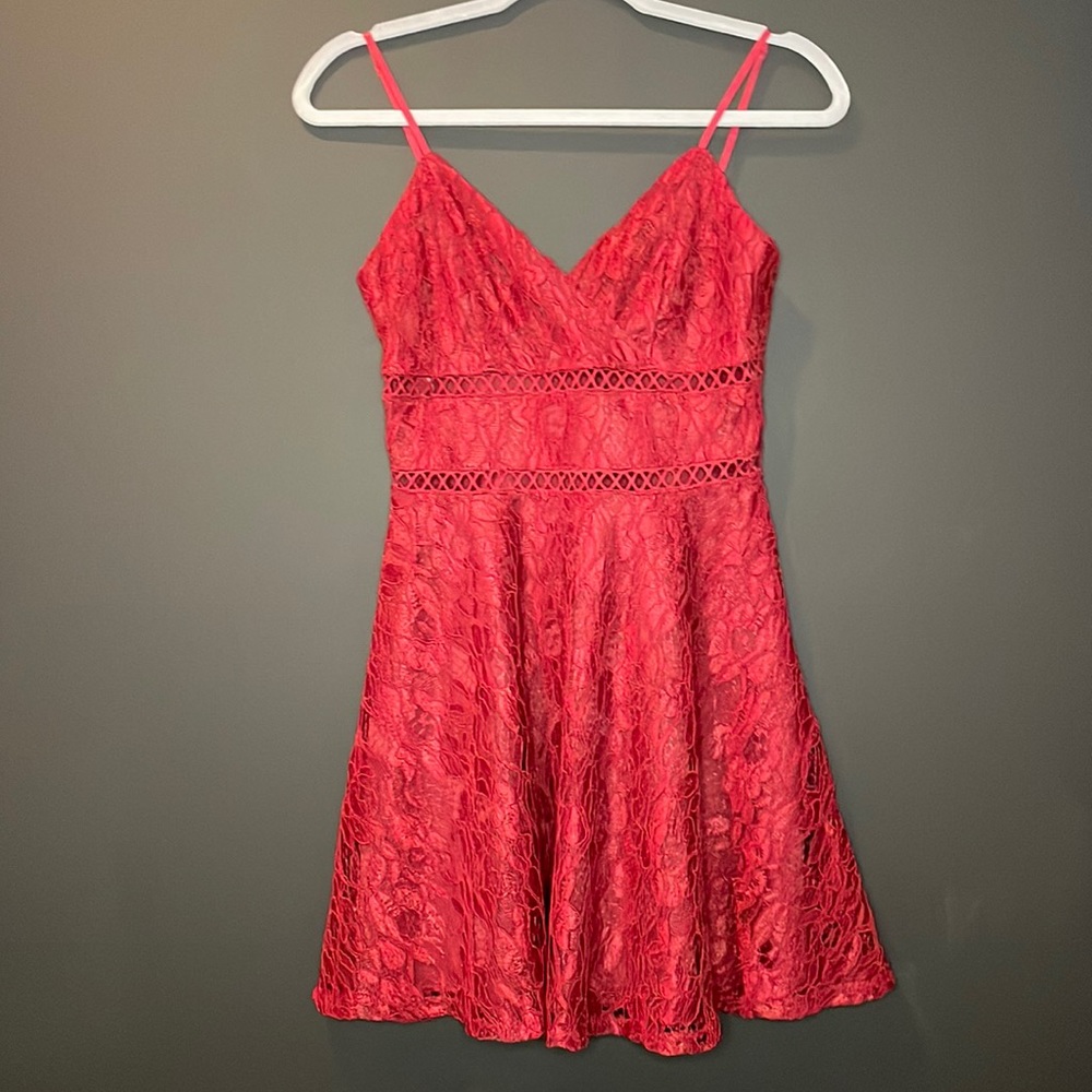 NWT Francesca’s Bea Lace Ladder Trim Mini Dress - XS